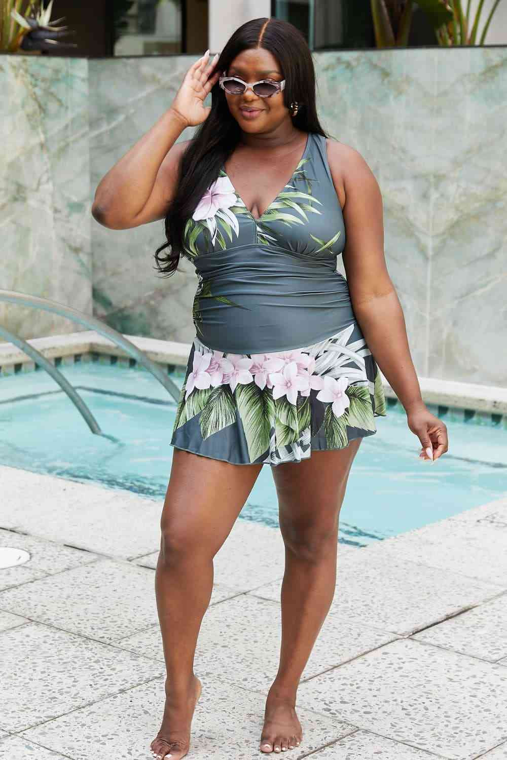 Aloha Forest Swim Dress – Marina West Swim Full Size Clear Waters
